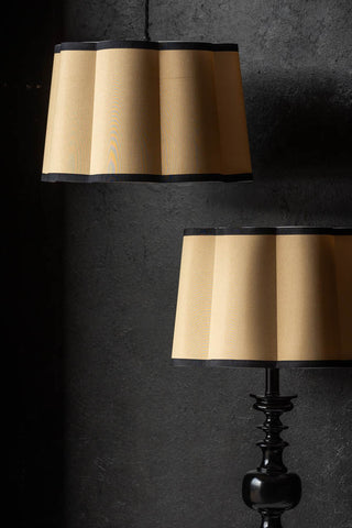 Detail image of the Parchment & Black Scalloped Lampshade