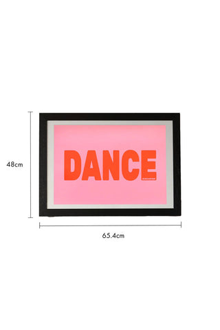 Dimension image of the Dance By Native State A2 Typographic Art Print With Black Wooden Frame