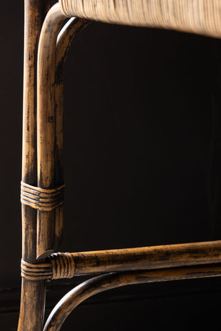 Detail image of the Dark Brown Rattan Console.
