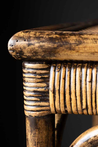 Detail image of the Dark Brown Rattan Console.