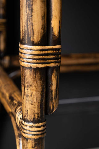 Detail image of the Dark Brown Rattan Console.