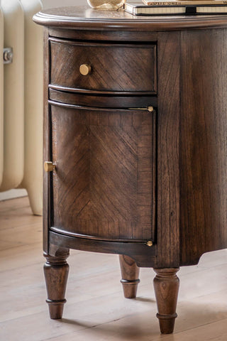 Image of the Dark Brown Wooden Side Table