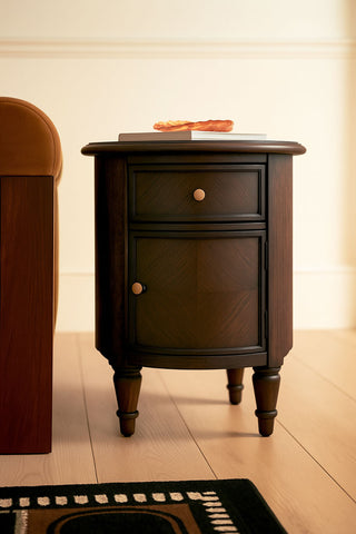 Detail image of the Dark Brown Wooden Side Table