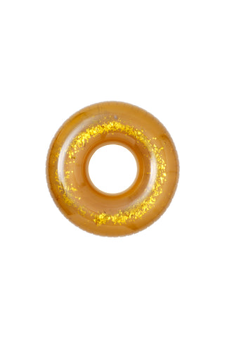 Image of the Disco Gold Inflatable Pool Ring on a white background