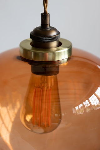 Close-up image of the Easyfit Amber Glass Ceiling Light Shade