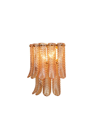 Cutout image of the Plume Glass Flush Wall Light on a white background. 