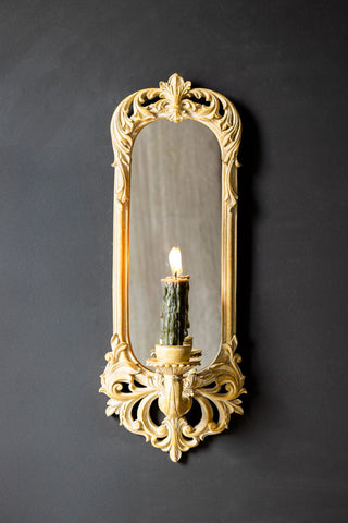 Image of the Filigree Framed & Mirrored Candle Wall Sconce