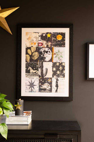 Lifestyle image of the Black & White Wild West Print - Framed Or Unframed Available