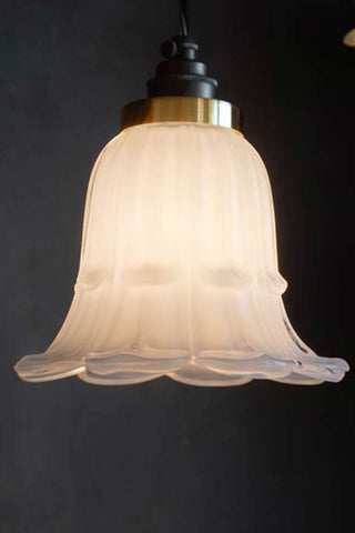 Beautiful white frosted easyfit light that's lit.