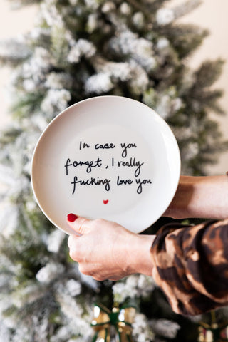 Lifestyle image of the Fucking Love You Decorative Wall Plate
