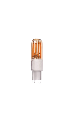 Cutout image of the Amber G9 3W Light Bulb on a white background. 
