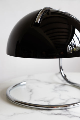 Close-up image of the Retro Black Glass Table Lamp