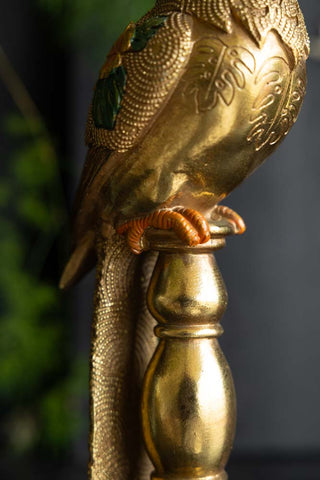 Detail image of the Gloria Gold Bird Ornament