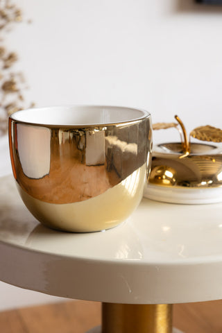 Detail image of the Gold Ceramic Apple Ice Bucket