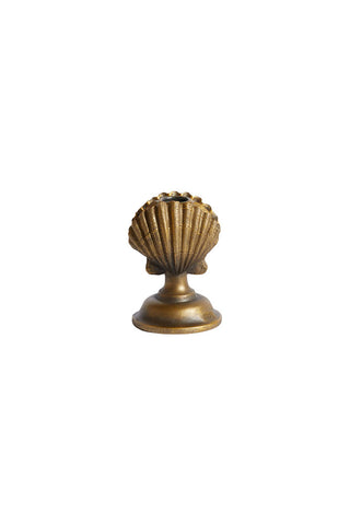 Image of the Gold Clam Shell Candlestick Holder on a white background