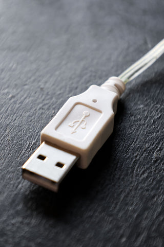 Image of the USB cable for the Gold Disco Ball Fairy Lights
