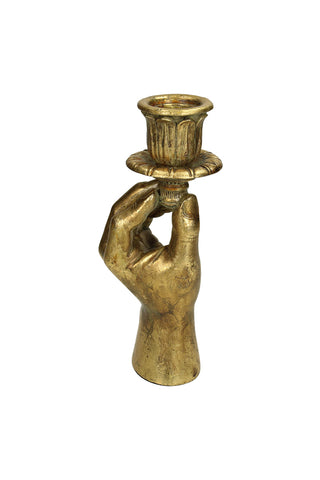 Image of the Gold Hand Candlestick Holder on a white background