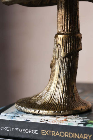 Close-up image of the Gold Magic Mushroom Ornament