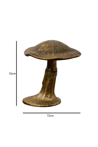 Dimension image of the Gold Magic Mushroom Ornament