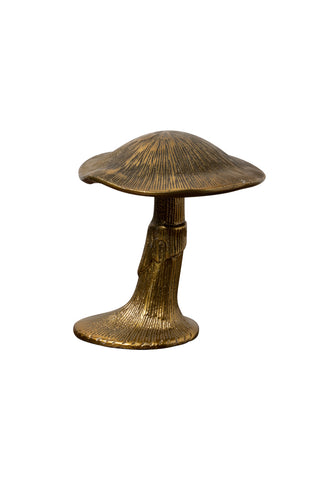 Image of the Gold Magic Mushroom Ornament on a white background
