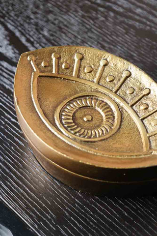 Close-up image of the Gold Mystic Eye Trinket Box