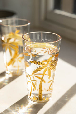 Image of the finish on the Gold Palm Water Glass