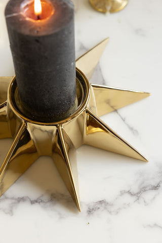 Detail image of the Gold Star Candle Holder