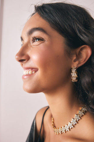 Image of the Gold Star Hoop Earrings