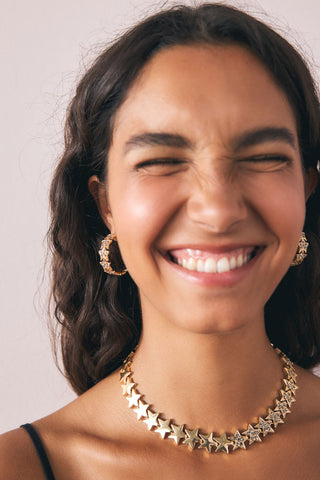 Image of the Gold Star Hoop Necklace