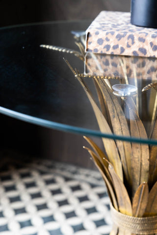 Image of the glass on the Gold Wheatsheaf Side Table