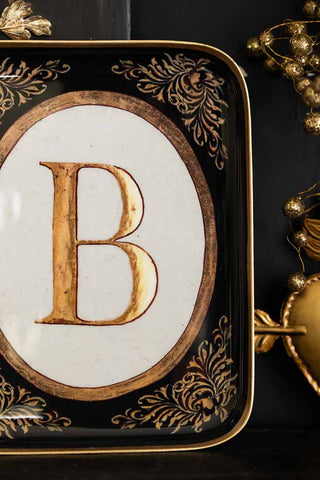 Close-up image of the Black & Gold B Letter Tray