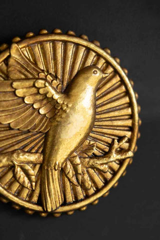 Close-up image of the Golden Flying Bird Wall Decor
