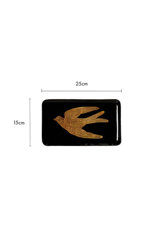 Dimension image of the Golden Swallow Tray.