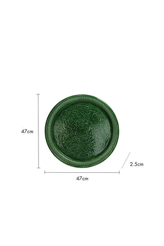 Dimension image of the Deep Green Beautiful Enamel Tray