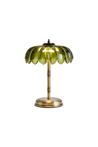 Cutout image of the Gold & Green Desert Table Lamp on a white background