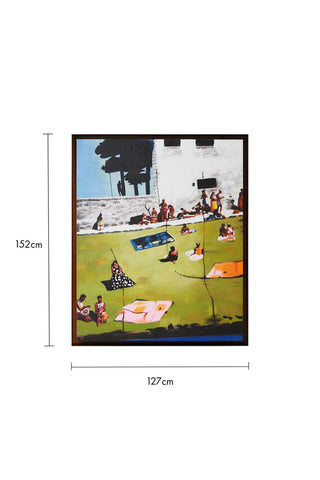 Dimension image of the HKliving Endless Summer Framed Artwork
