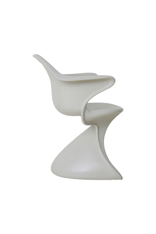 Side view of the Rockett St George HKliving Cream Dining Chair on a white background.