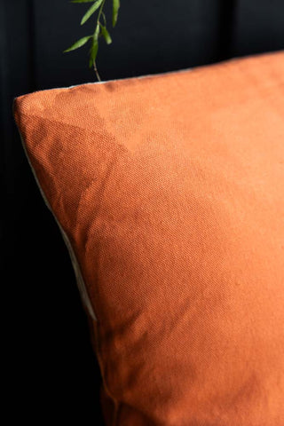 Image of the back of the HKliving Peach & Cream Stripe Velvet Cushion