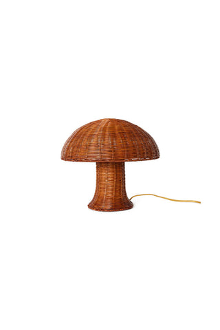 Cutout image of the HKliving Rattan Toadstool Table Lamp on a white background. 