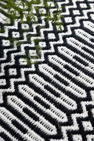Close-up image of the Halsey Monochrome Geometric Rug - 3 Sizes Available