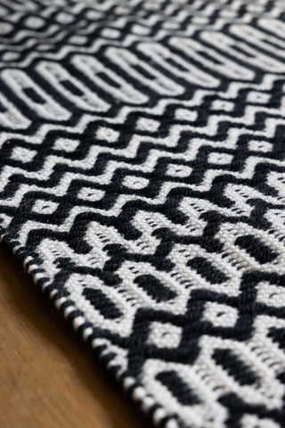 Detail image of the Halsey Monochrome Geometric Rug - 3 Sizes Available