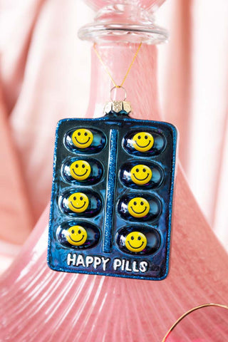 Image of the Happy Pill Glass Christmas Tree Decoration