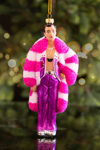 Lifestyle image of the Harry in Pink Christmas Tree Decoration