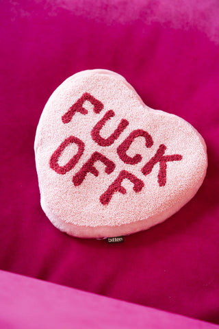 Image of the Heart Shape 'Fuck Off' Microwaveable Wheat Bag