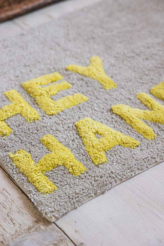 Close-up image of the Hey Handsome Bath Mat