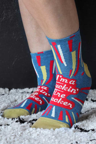 Image of the I'm A Fucking Firecracker Womens Ankle Socks on