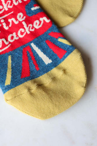 Detail image of the I'm A Fucking Firecracker Womens Ankle Socks