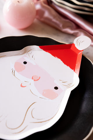 Close-up image of the Joyful Father Christmas Party Paper Plates