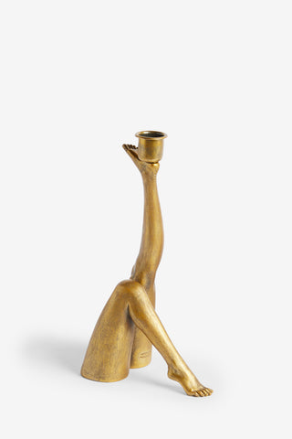 Cutout image of the Kick Leg Candle Holder on a white background.
