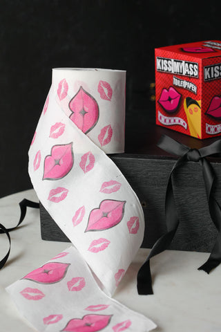Lifestyle image of the Kiss My Ass Toilet Paper